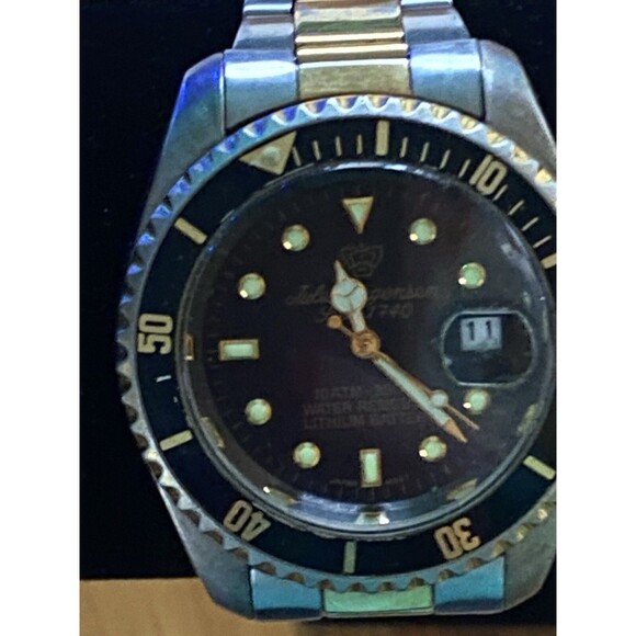 Jules Jurgensen Watch Sea Diver 7371 Two Tone Screw-Down Crown Water Resistant - Picture 4 of 12